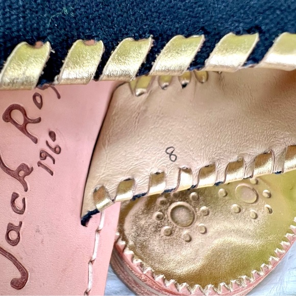 JACK ROGERS 1960 Embroidered Textile and Leather Thong Sandals, 8 - Picture 8 of 10